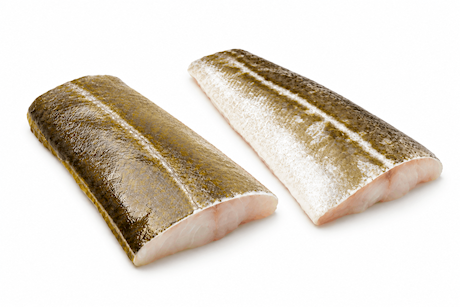 Cod tail skin on