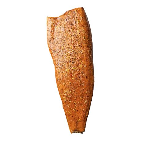 Hot smoked salmon fillet citrus pepper